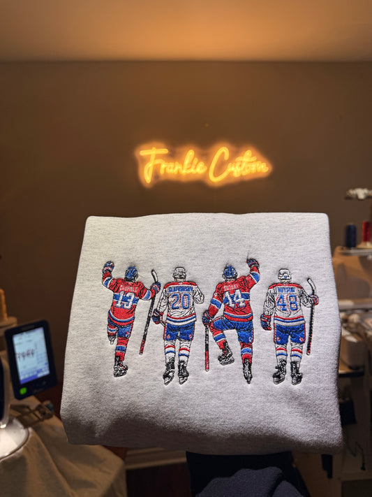 Chandail Hockey Canadiens de Montréal brodé – Crewneck ou Hoodie